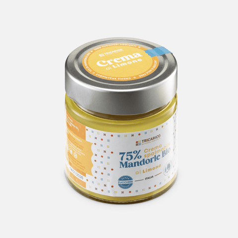 Dettaglio di Crema di Mandorle Bio 75% al Limone – Senza zuccheri aggiunti