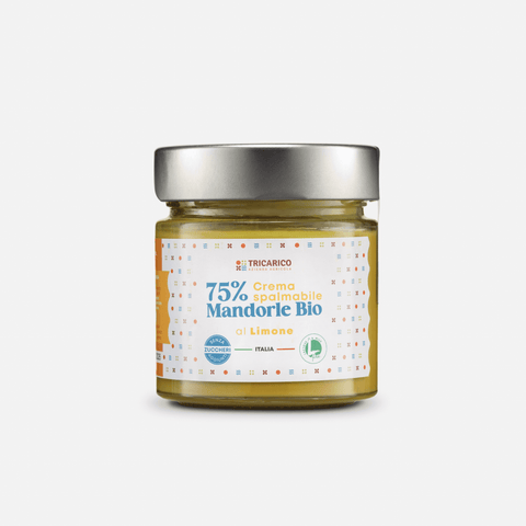Dettaglio di Crema di Mandorle Bio 75% al Limone – Senza zuccheri aggiunti