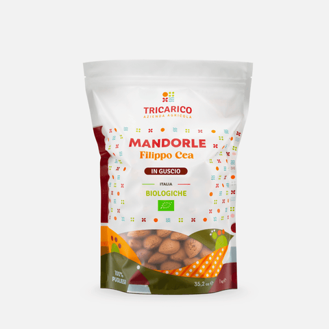 Confezione da 1 kg di Mandorle di Toritto Bio 100% Filippo Cea – In guscio