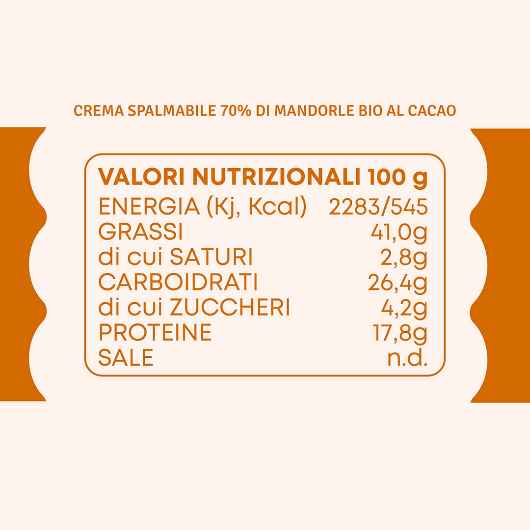 Crema di Mandorle Bio 70% al Cacao