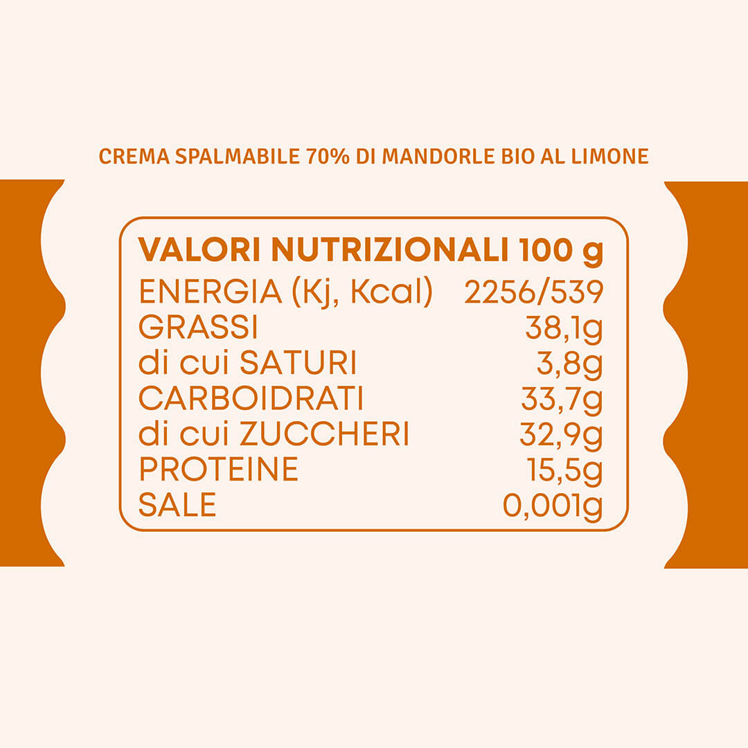 Crema di Mandorle Bio 70% al Limone